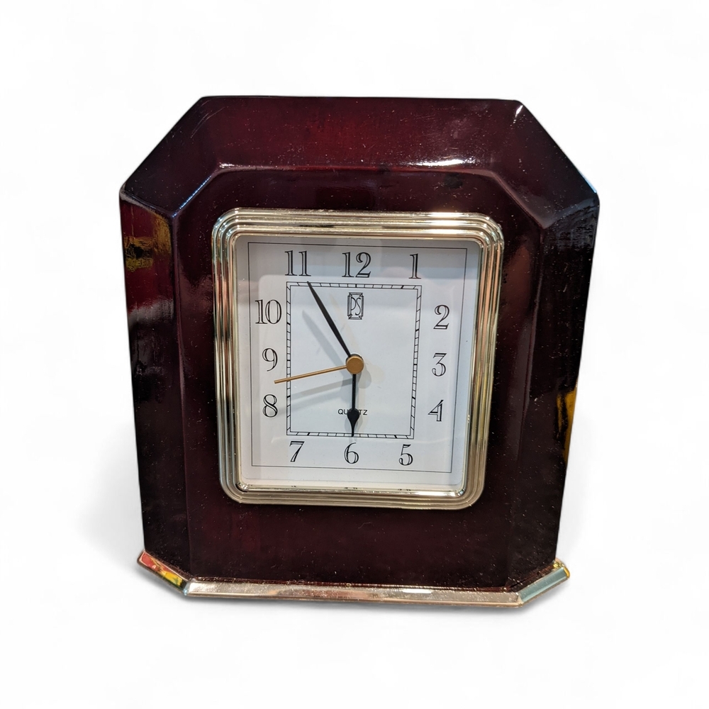 Vintage Paul Sebastian Wood Mantle Clock